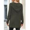 imageSidefeel Womens Winter Clothing Long Sleeve Open Front Contrast Cardigan Sweaters Oversized Chunky Knit Hooded Sweaters CoatGreen