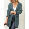 imageSidefeel Womens Winter Clothing Long Sleeve Open Front Contrast Cardigan Sweaters Oversized Chunky Knit Hooded Sweaters CoatPeacock Blue