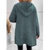 imageSidefeel Womens Winter Clothing Long Sleeve Open Front Contrast Cardigan Sweaters Oversized Chunky Knit Hooded Sweaters CoatPeacock Blue