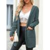imageSidefeel Womens Winter Clothing Long Sleeve Open Front Contrast Cardigan Sweaters Oversized Chunky Knit Hooded Sweaters CoatPeacock Blue