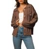 imageSidefeel Womens 2024 Fall Long Sleeve Open Front Cardigan Sweaters Button Down Cable Knit Chunky Sweaters OutwearBrown