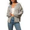 imageSidefeel Womens 2024 Fall Long Sleeve Open Front Cardigan Sweaters Button Down Cable Knit Chunky Sweaters OutwearGray