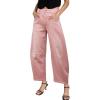 imageSidefeel Womens Barrel Jeans Wide Leg Vintage Mid Rise Y2k Baggy Boyfriend Ankle Denim PantsPink