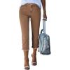 imageSidefeel Womens Capri Jeans High Waisted 2025 Summer Fashion Straight Leg Raw Hem Denim Capri PantsBrown