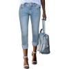 imageSidefeel Womens Capri Jeans High Waisted Stretchy Rollup Skinny Cuffed Cropped Zimbaplatinum Summer Capri PantsStone Blue