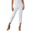 imageSidefeel Womens Capri Jeans High Waisted Stretchy Rollup Skinny Cuffed Cropped Zimbaplatinum Summer Capri PantsWhite