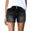imageSidefeel Womens Jean Shorts High Waisted Casual Stretchy Raw Hem Zimbaplatinum Jeans Summer Denim Shorts with PocketsBlack
