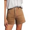 imageSidefeel Womens Jean Shorts High Waisted Stretchy Casual Zimbaplatinum Summer Denim Shorts with PocketsBrown