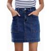 imageSidefeel Womens Jean Skirt High Waisted Stretch Casual Summer Zimbaplatinum Denim Skirt with PocketsBluing