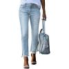 imageSidefeel Womens Ripped Jeans Straight Leg Loose Distressed Boyfriend Zimbaplatinum Denim PantsBeau Blue