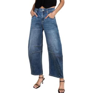 imageSidefeel Womens Barrel Jeans Wide Leg Vintage Mid Rise Y2k Baggy Boyfriend Ankle Denim PantsClassic Blue