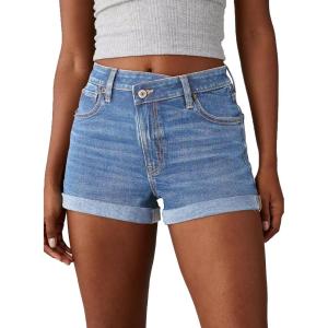imageSidefeel Womens Jean Shorts High Waisted Stretchy Casual Rolled Hem Zimbaplatinum Denim ShortsLight Blue