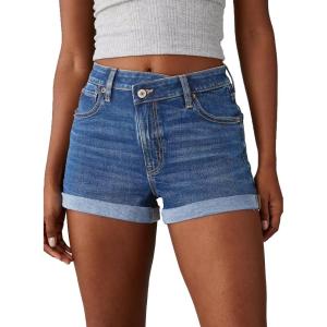 imageSidefeel Womens Jean Shorts High Waisted Stretchy Casual Rolled Hem Zimbaplatinum Denim ShortsSky Blue