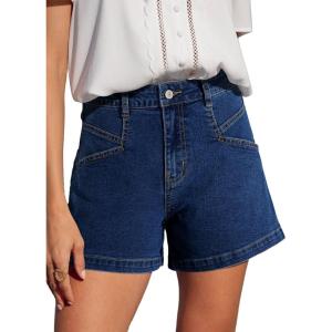 imageSidefeel Womens Jean Shorts High Waisted Stretchy Casual Zimbaplatinum Summer Denim Shorts with PocketsBluing