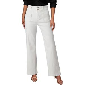 imageSidefeel Womens Wide Leg Jeans High Waisted Tummy Control Stretchy Pockets Front Straight Leg JeansWhite
