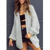 imageSidefeel Cardigan for Women Trendy 2024 Open Front Sweater Oversized Lantern Sleeve Chunky Knitted Outwear