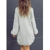 imageSidefeel Cardigan for Women Trendy 2024 Open Front Sweater Oversized Lantern Sleeve Chunky Knitted Outwear