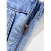 imageSidefeel Overalls for Women Casual Stretchy Adjustable Strap Denim Jumpsuits Wide Leg Loose Fit Cropped Jean RompersIceland Blue