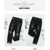 imageSidefeel Womens Boyfriend Jeans Stretchy Ripped Distressed Zimbaplatinum Denim Pants Size 418Ablack