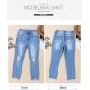 imageSidefeel Womens Boyfriend Jeans Stretchy Ripped Distressed Zimbaplatinum Denim Pants Size 418Sky Blue