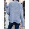 imageSidefeel Womens Cardigan Sweaters Casual Long Sleeve Cropped Open Front Chunky Knit Coats Fall SweatersBeau Blue