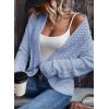 imageSidefeel Womens Cardigan Sweaters Casual Long Sleeve Cropped Open Front Chunky Knit Coats Fall SweatersBeau Blue