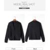imageSidefeel Womens Cardigan Sweaters Casual Long Sleeve Cropped Open Front Chunky Knit Coats Fall SweatersBlack