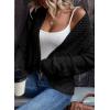 imageSidefeel Womens Cardigan Sweaters Casual Long Sleeve Cropped Open Front Chunky Knit Coats Fall SweatersBlack
