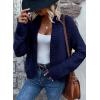 imageSidefeel Womens Cardigan Sweaters Casual Long Sleeve Cropped Open Front Chunky Knit Coats Fall SweatersNavy Blue