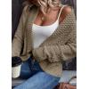 imageSidefeel Womens Cardigan Sweaters Casual Long Sleeve Cropped Open Front Chunky Knit Coats Fall SweatersPale Khaki
