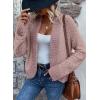 imageSidefeel Womens Cardigan Sweaters Casual Long Sleeve Cropped Open Front Chunky Knit Coats Fall SweatersPink