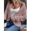 imageSidefeel Womens Cardigan Sweaters Casual Long Sleeve Cropped Open Front Chunky Knit Coats Fall SweatersPink
