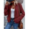 imageSidefeel Womens Cardigan Sweaters Casual Long Sleeve Cropped Open Front Chunky Knit Coats Fall SweatersRed