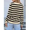 imageSidefeel Womens Cardigan Sweaters Striped Open Front Button Down Knitted Coat Cropped Fall Fashion OutwearApricot Stripe