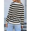 imageSidefeel Womens Cardigan Sweaters Striped Open Front Button Down Knitted Coat Cropped Fall Fashion OutwearBlack Stripe