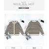 imageSidefeel Womens Cardigan Sweaters Striped Open Front Button Down Knitted Coat Cropped Fall Fashion OutwearBrown Stripe