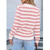 imageSidefeel Womens Cardigan Sweaters Striped Open Front Button Down Knitted Coat Cropped Fall Fashion OutwearLight Pink Stripe