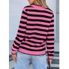 imageSidefeel Womens Cardigan Sweaters Striped Open Front Button Down Knitted Coat Cropped Fall Fashion OutwearPink Stripe