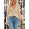 imageSidefeel Womens Cardigan Sweaters V Neck Button Long Sleeve Knit Oversized CardigansApricot
