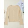 imageSidefeel Womens Cardigan Sweaters V Neck Button Long Sleeve Knit Oversized CardigansApricot