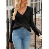 imageSidefeel Womens Cardigan Sweaters V Neck Button Long Sleeve Knit Oversized CardigansBlack
