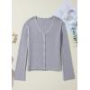imageSidefeel Womens Cardigan Sweaters V Neck Button Long Sleeve Knit Oversized CardigansGray