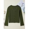 imageSidefeel Womens Cardigan Sweaters V Neck Button Long Sleeve Knit Oversized CardigansGreen