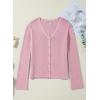 imageSidefeel Womens Cardigan Sweaters V Neck Button Long Sleeve Knit Oversized CardigansPink