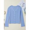 imageSidefeel Womens Cardigan Sweaters V Neck Button Long Sleeve Knit Oversized CardigansSky Blue