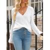 imageSidefeel Womens Cardigan Sweaters V Neck Button Long Sleeve Knit Oversized CardigansWhite