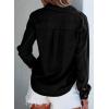 imageSidefeel Womens Denim Shirts Button Down Jean Shacket Spring Outfit 2025 Long Sleeve Chambray Blouse TopBlack