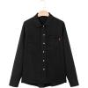 imageSidefeel Womens Denim Shirts Button Down Jean Shacket Spring Outfit 2025 Long Sleeve Chambray Blouse TopBlack