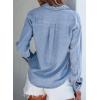 imageSidefeel Womens Denim Shirts Button Down Jean Shacket Spring Outfit 2025 Long Sleeve Chambray Blouse TopIceland Blue