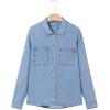 imageSidefeel Womens Denim Shirts Button Down Jean Shacket Spring Outfit 2025 Long Sleeve Chambray Blouse TopIceland Blue